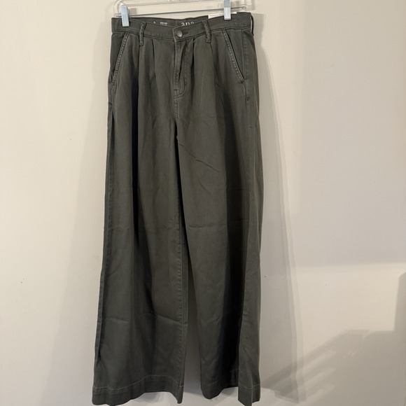 a.n.a Denim - a.na. High Rise Wide Leg Denim Jeans Women's Sz 2 Hawthorne Olive‎ Pleats NWT